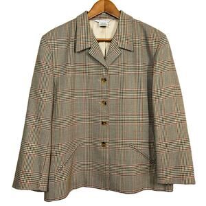 Vintage Wool Austin Reed Jacket Blazer Suit Coat Houndstooth - 8